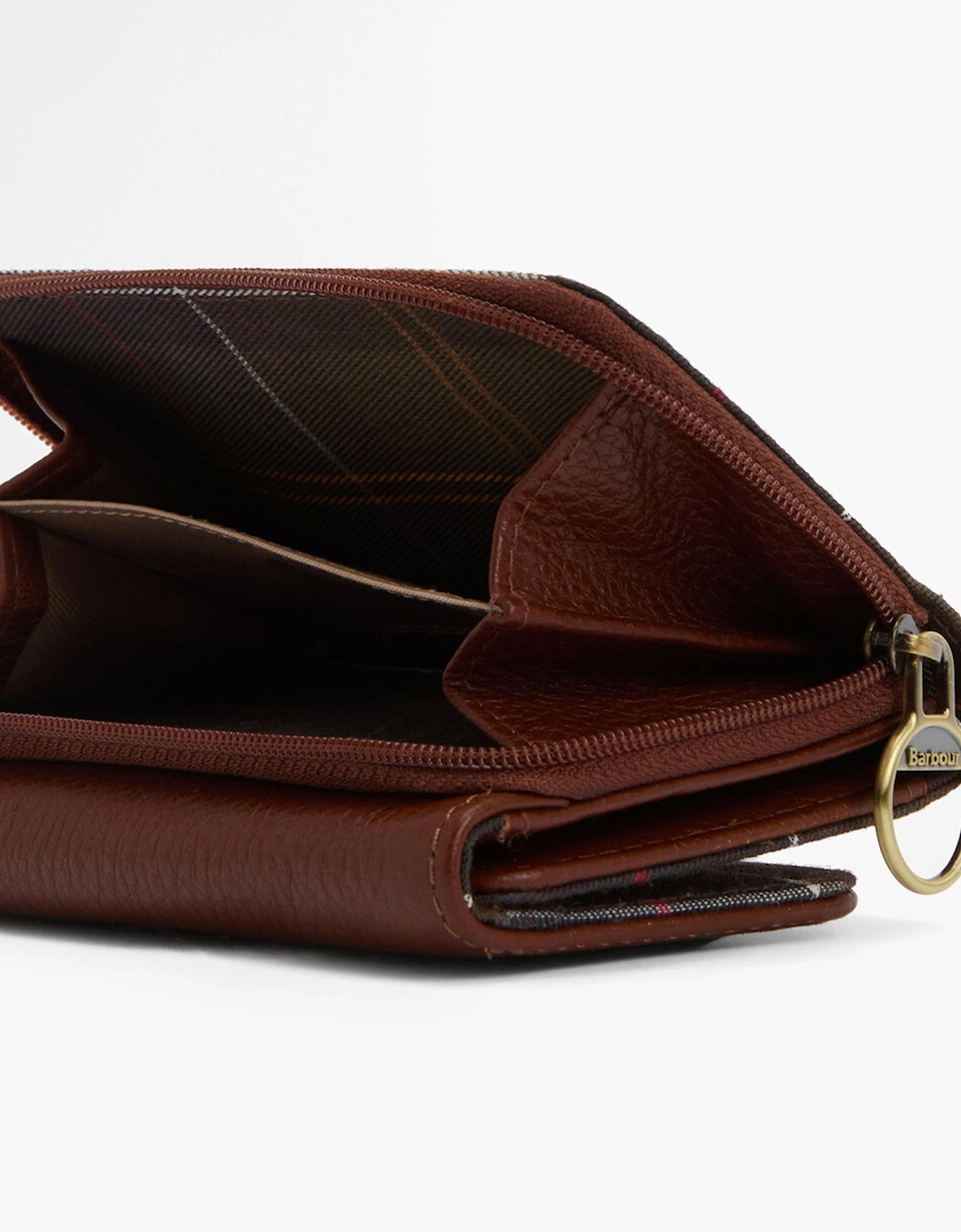 ROSA LEATHER French Purse Womens Brown/Classic Tartan
