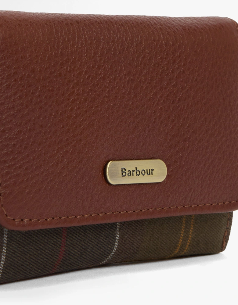 ROSA LEATHER French Purse Womens Brown/Classic Tartan
