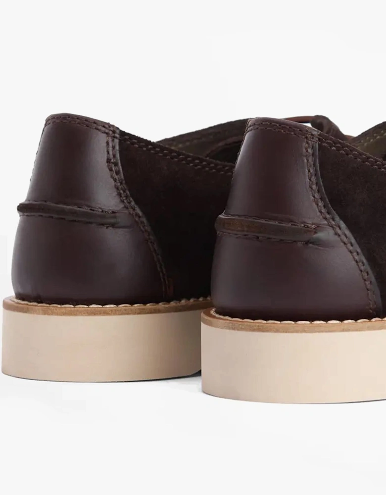 AYDON Mens Derby Shoes Dark Brown Suede