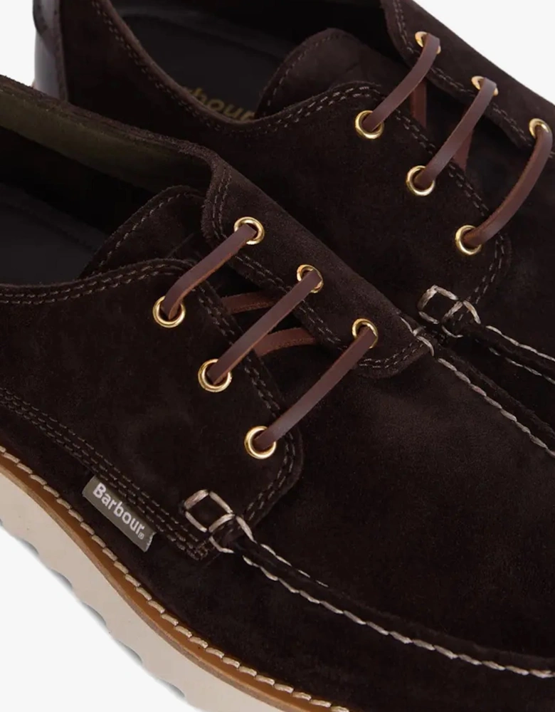 AYDON Mens Derby Shoes Dark Brown Suede