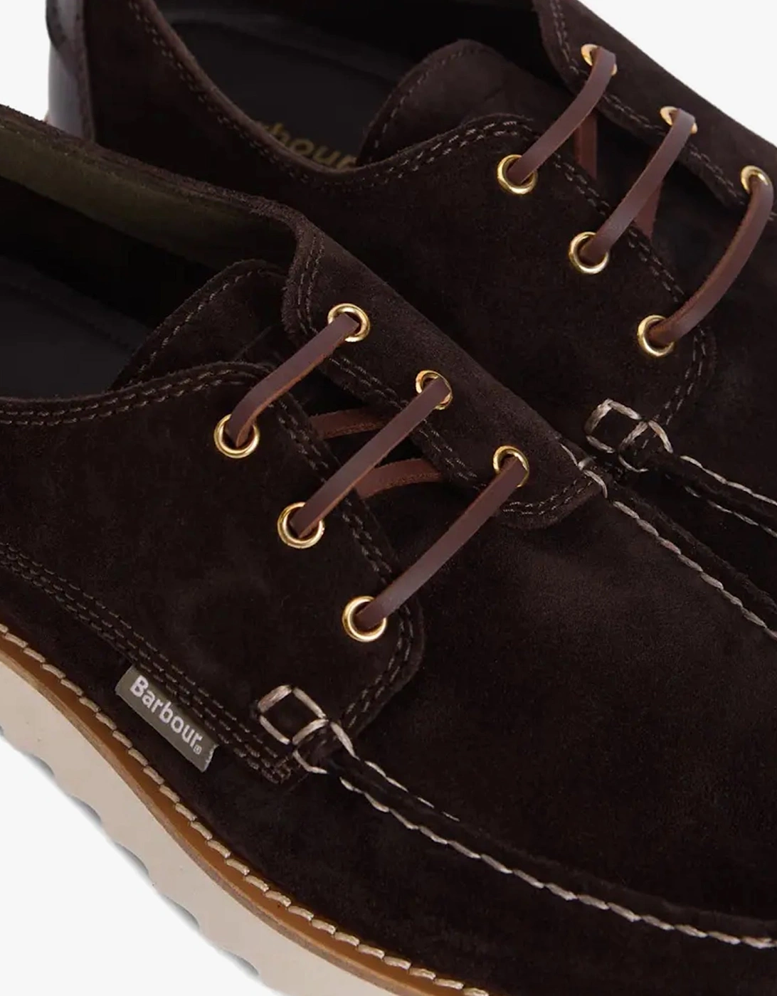 AYDON Mens Derby Shoes Dark Brown Suede
