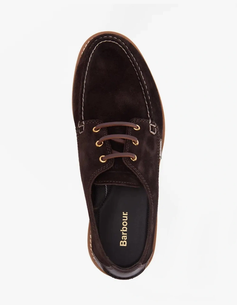 AYDON Mens Derby Shoes Dark Brown Suede