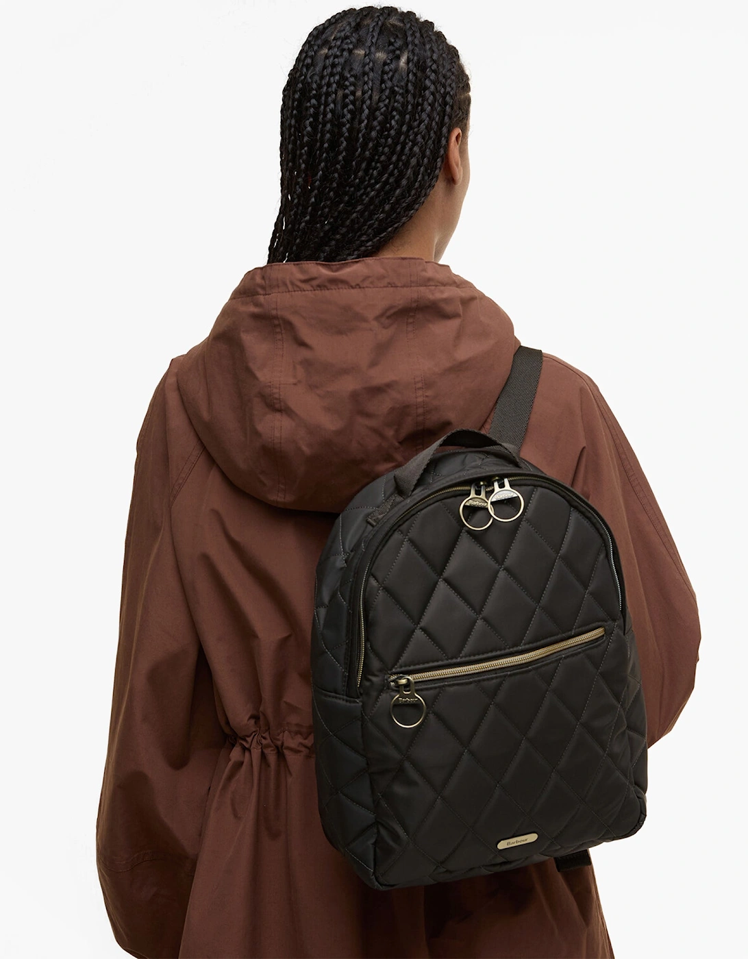 QUILTED Womens Backpack Olive