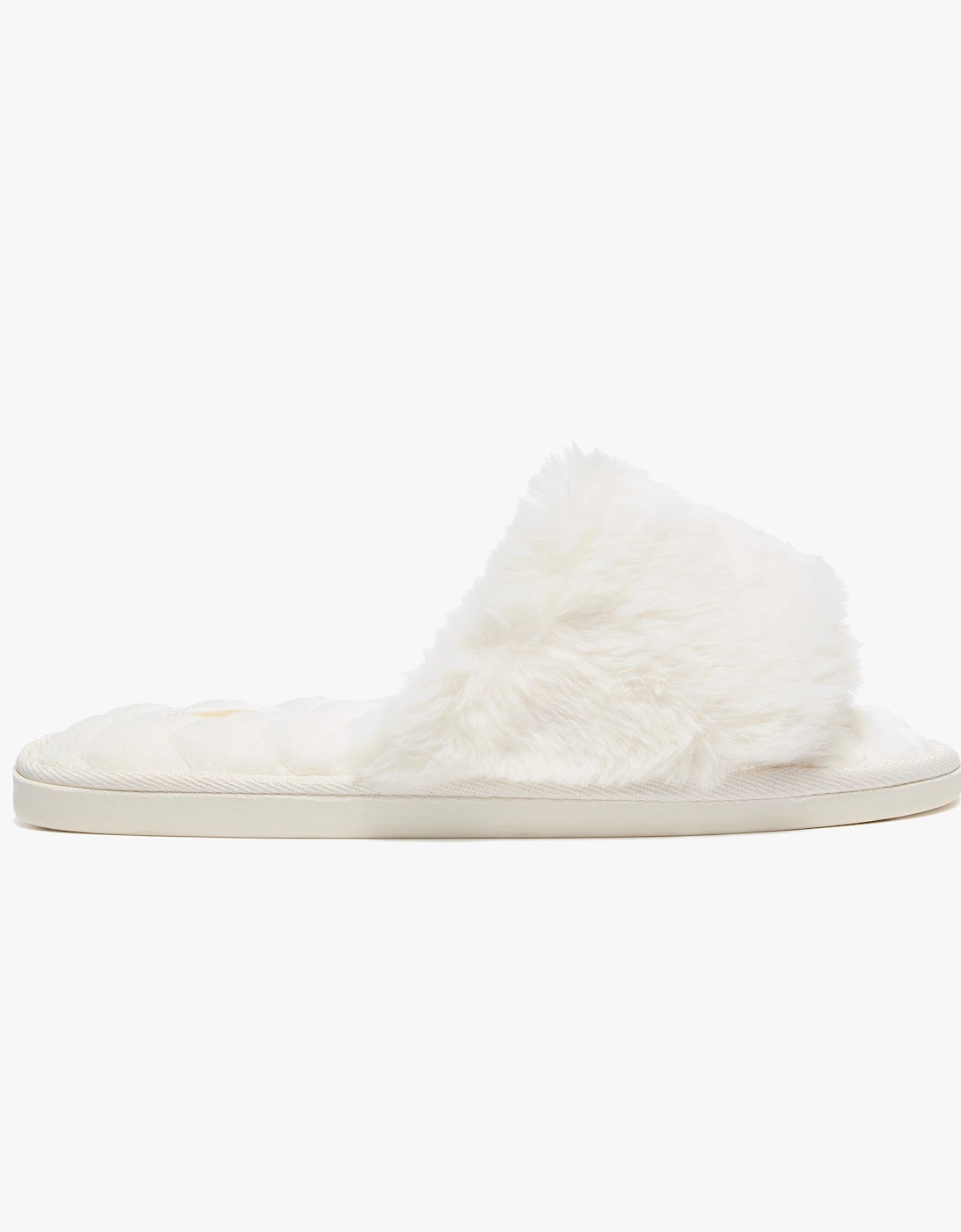 ERIN Womens Slipper Sliders Cream, 2 of 1