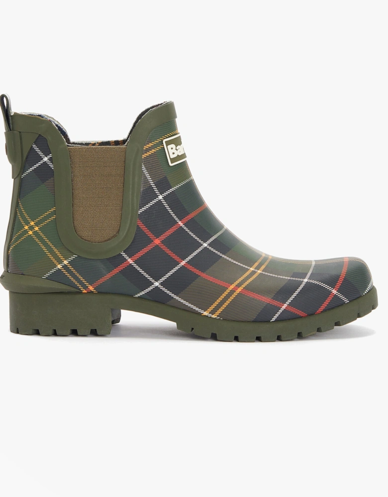 WILTON Womens Ankle Wellington Boots Classic Tartan
