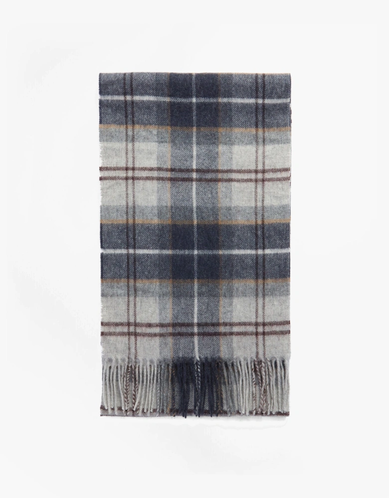 WOOL CASHMERE TARTAN Mens Winter Grey Midnight