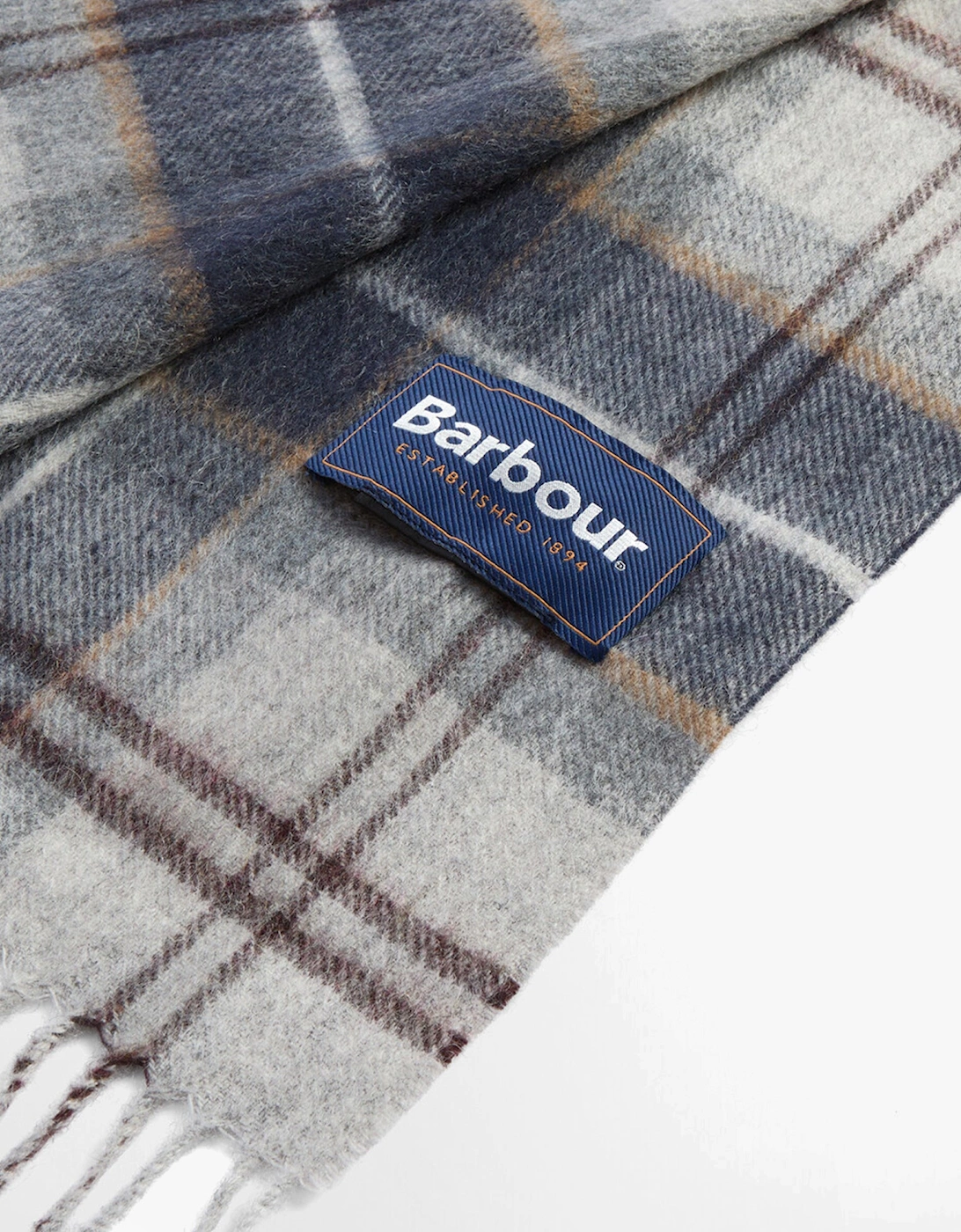 WOOL CASHMERE TARTAN Mens Winter Grey Midnight