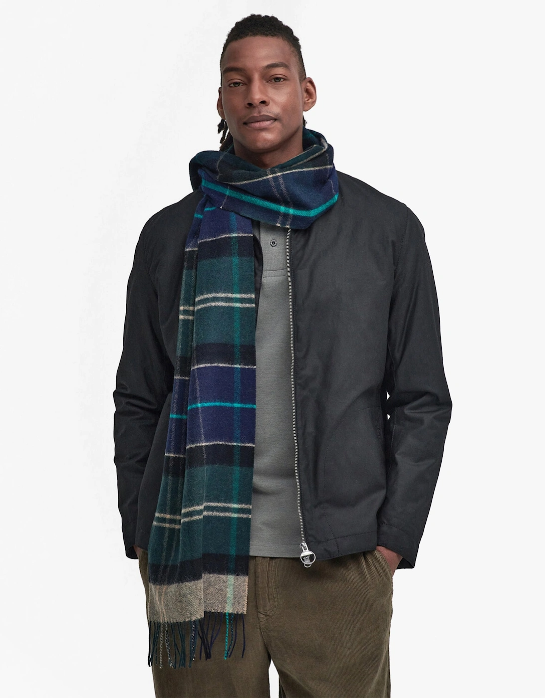 INVERNESS TARTAN Mens Scarf Green Loch