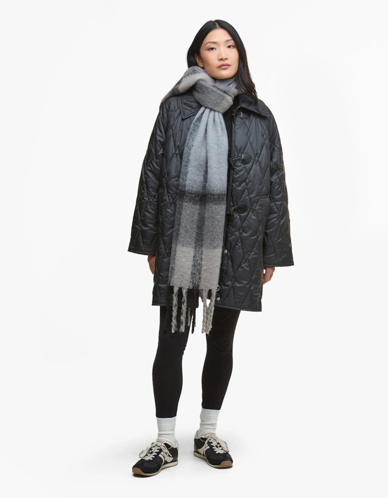 ISLA TARTAN BOUCLE Womens Winter Monochrome Tartan