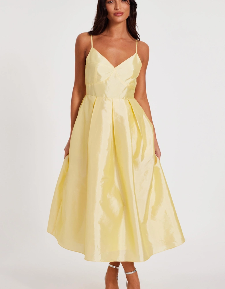 Lemon Taffeta Midaxi Dress