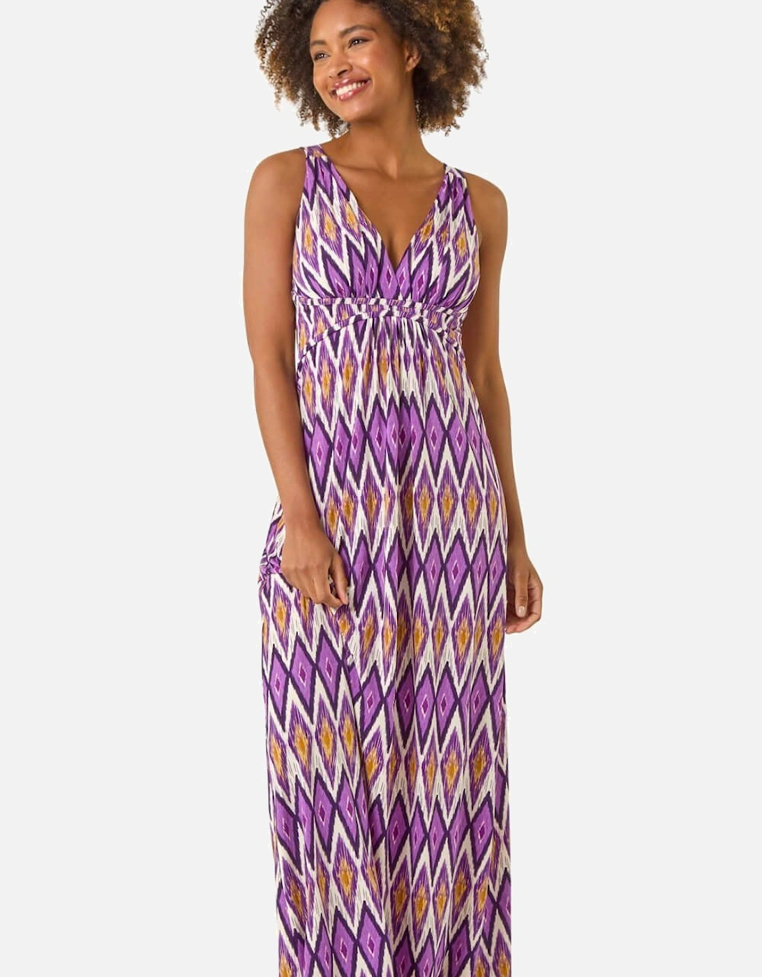 Geometric V-Neck Maxi Dress, 2 of 1