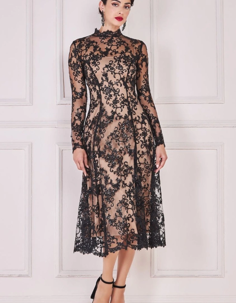 Lace Multiway Midi With Flared Skirt