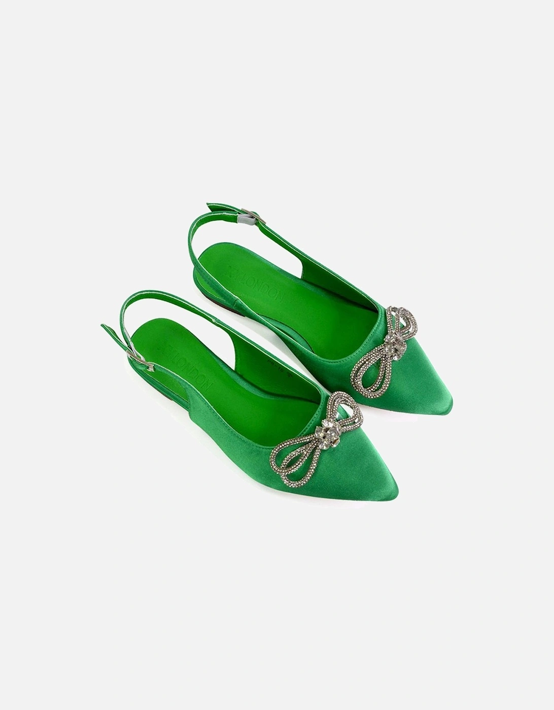 'Ossie' Slingback Diamante Bow Pointed Toe Pump Shoes, 2 of 1