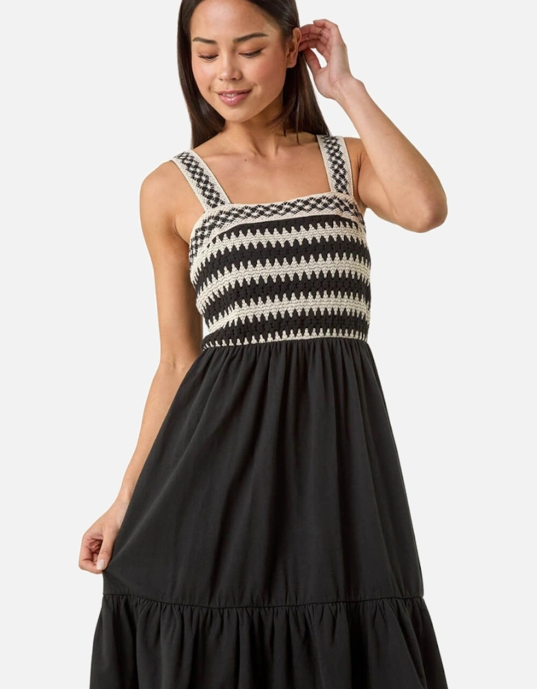 Petite Crochet Bodice Strap Dress