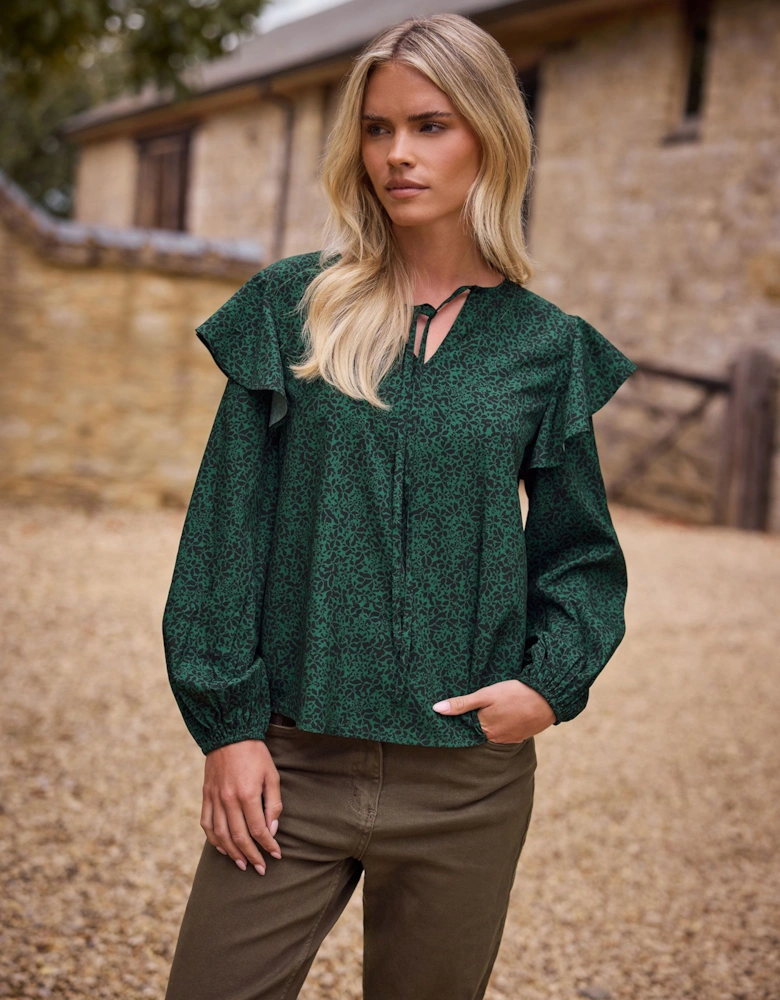 Petite Tie Neck Blouse