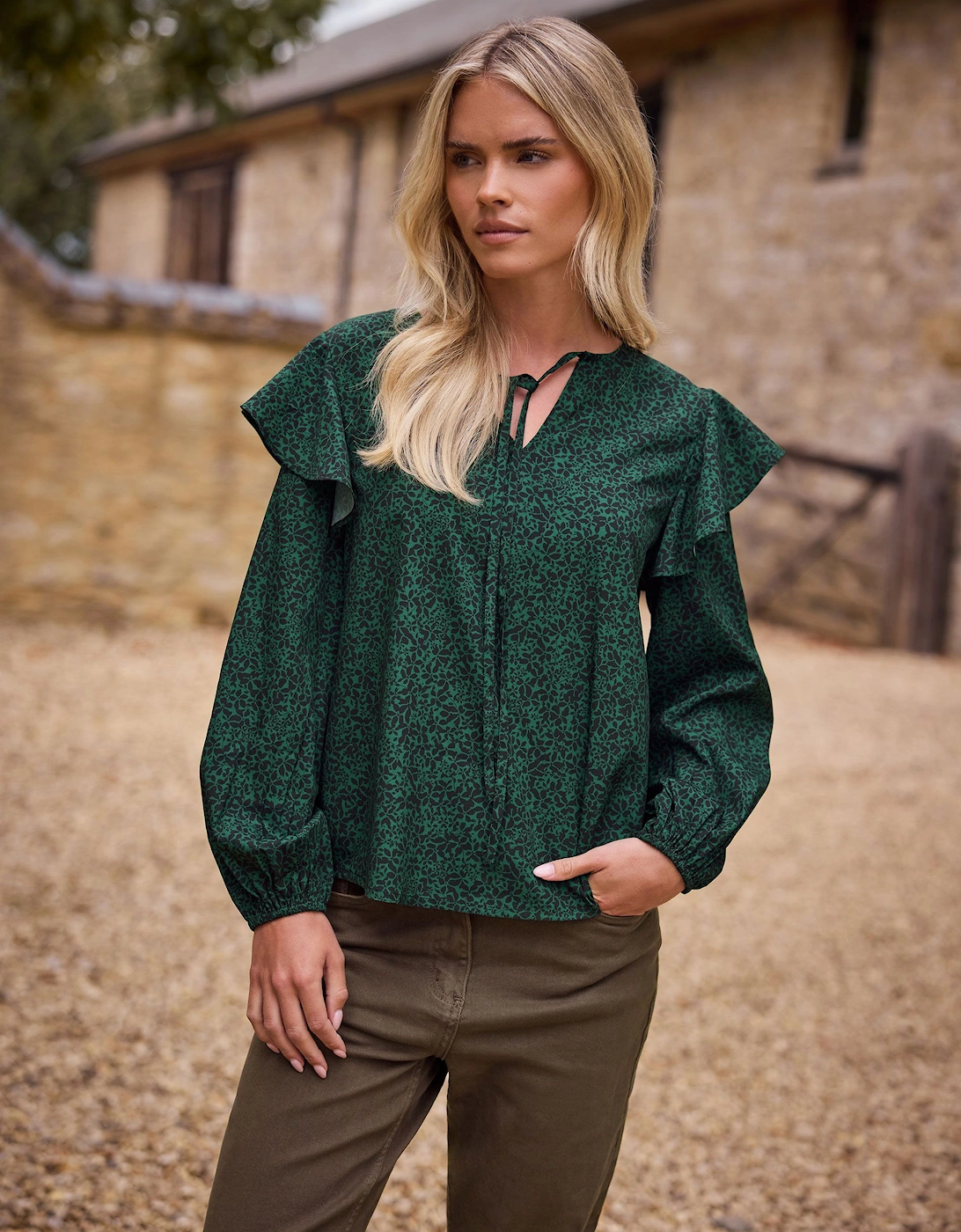Petite Tie Neck Blouse, 2 of 1