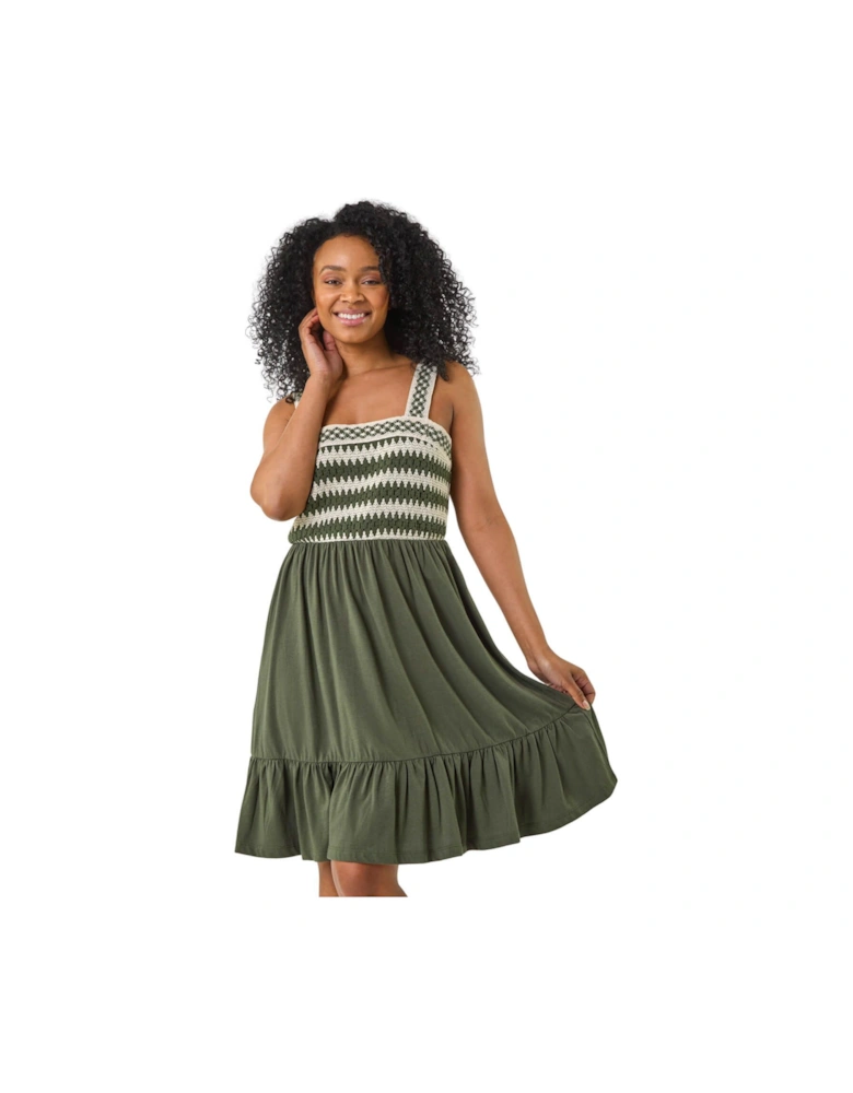 Petite Crochet Bodice Strap Dress