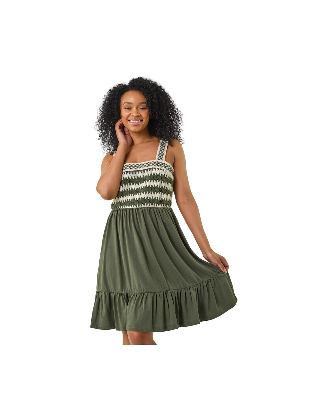 Petite Crochet Bodice Strap Dress, 2 of 1