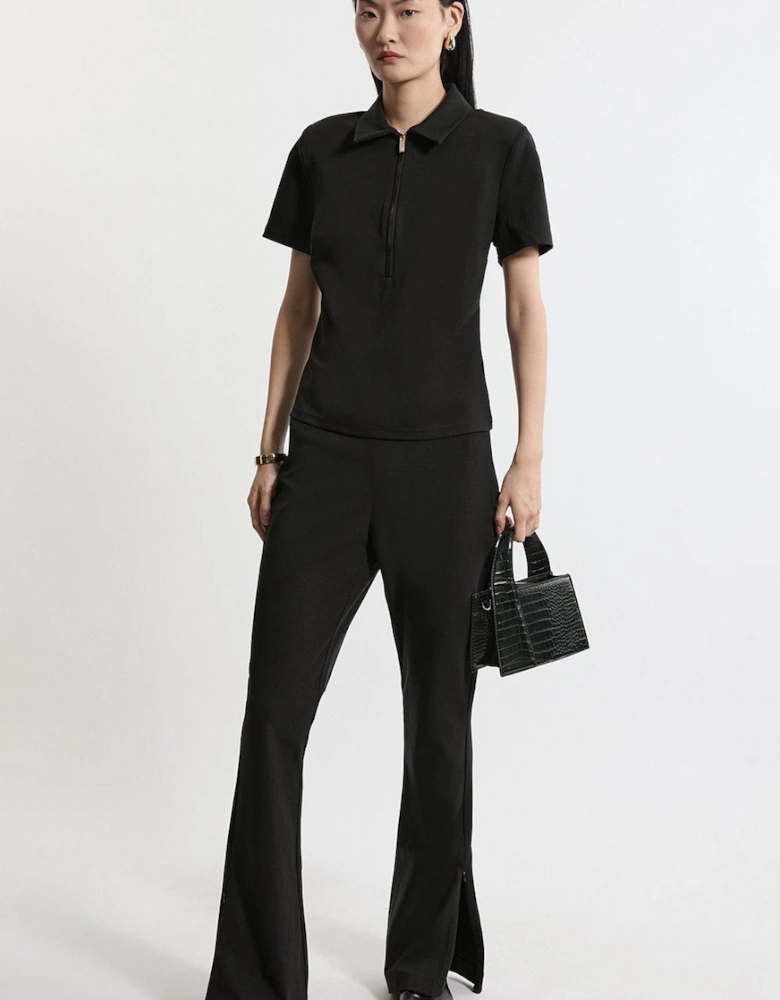 Luxe Ponte Jersey Flared Leggings