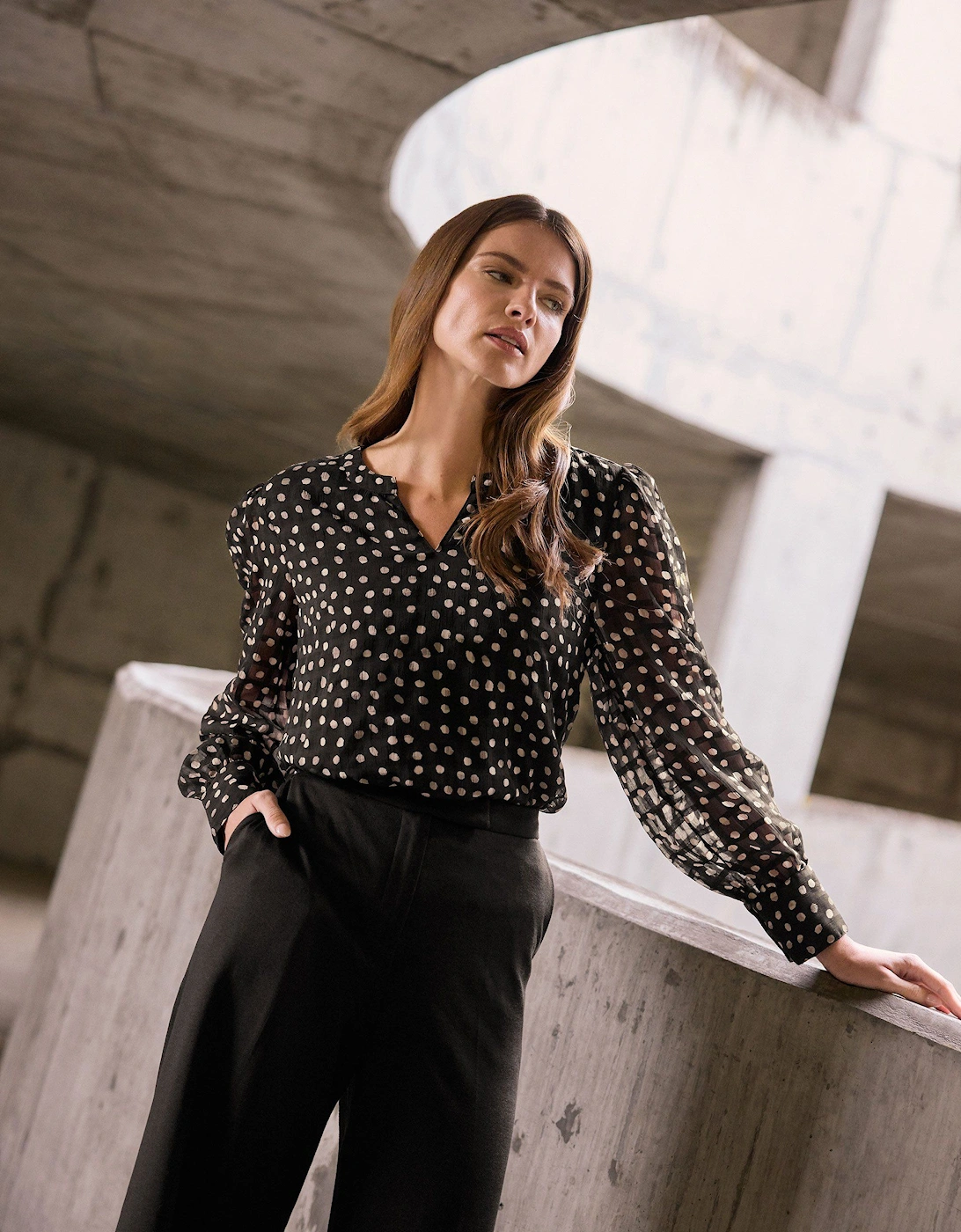 Polka Dot Print Blouse, 2 of 1