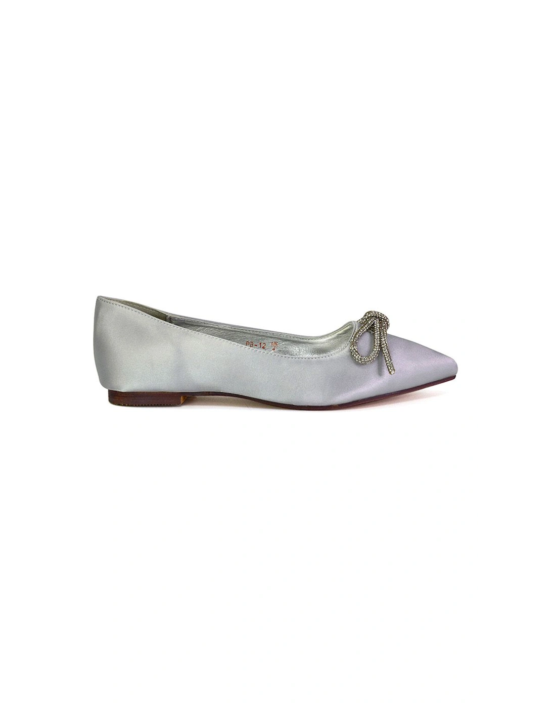 'Blossom' Diamante Bow Detail Pointed Toe Ballerina Pumps, 2 of 1