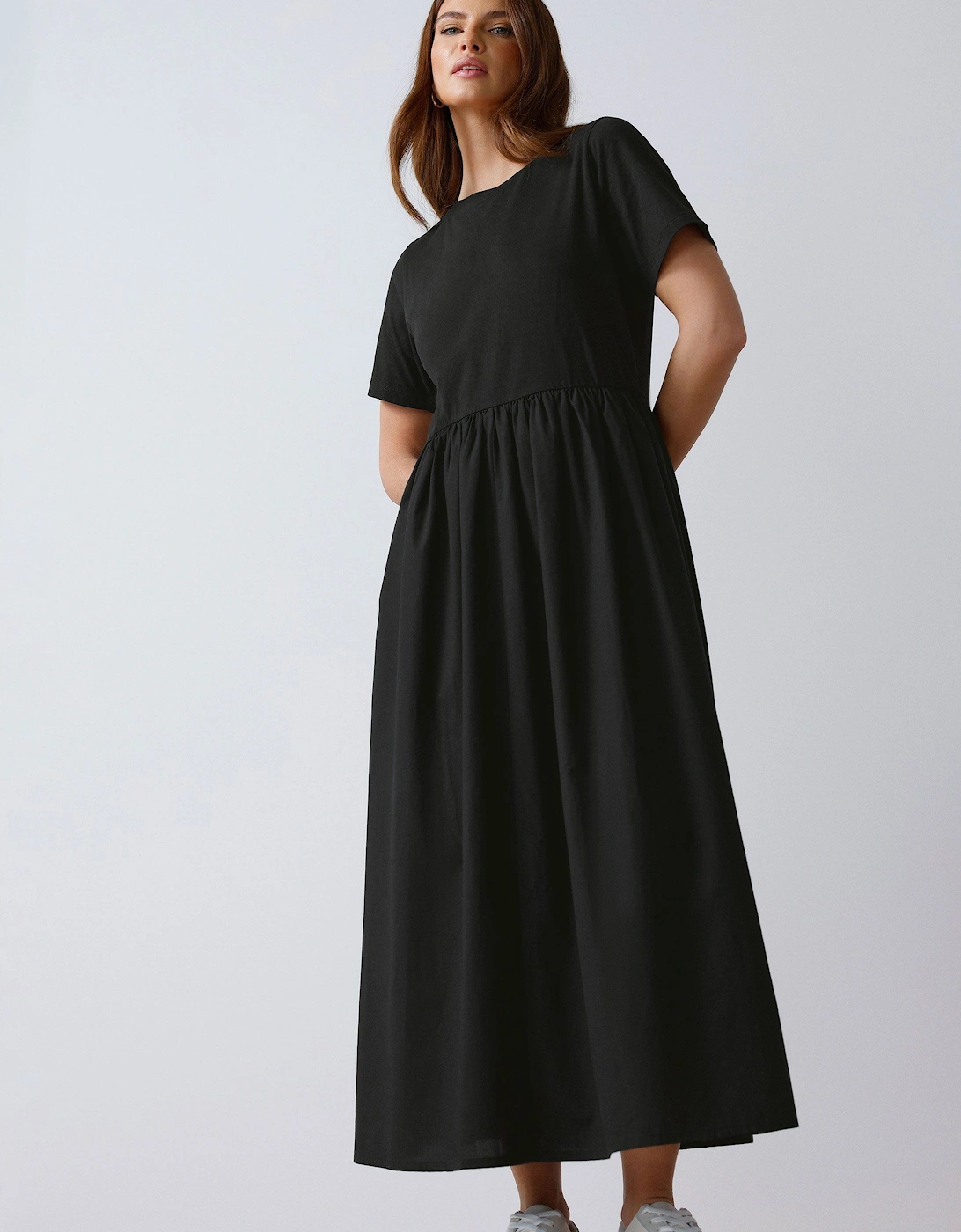 Short Sleeve Cotton Midi Dress, 2 of 1