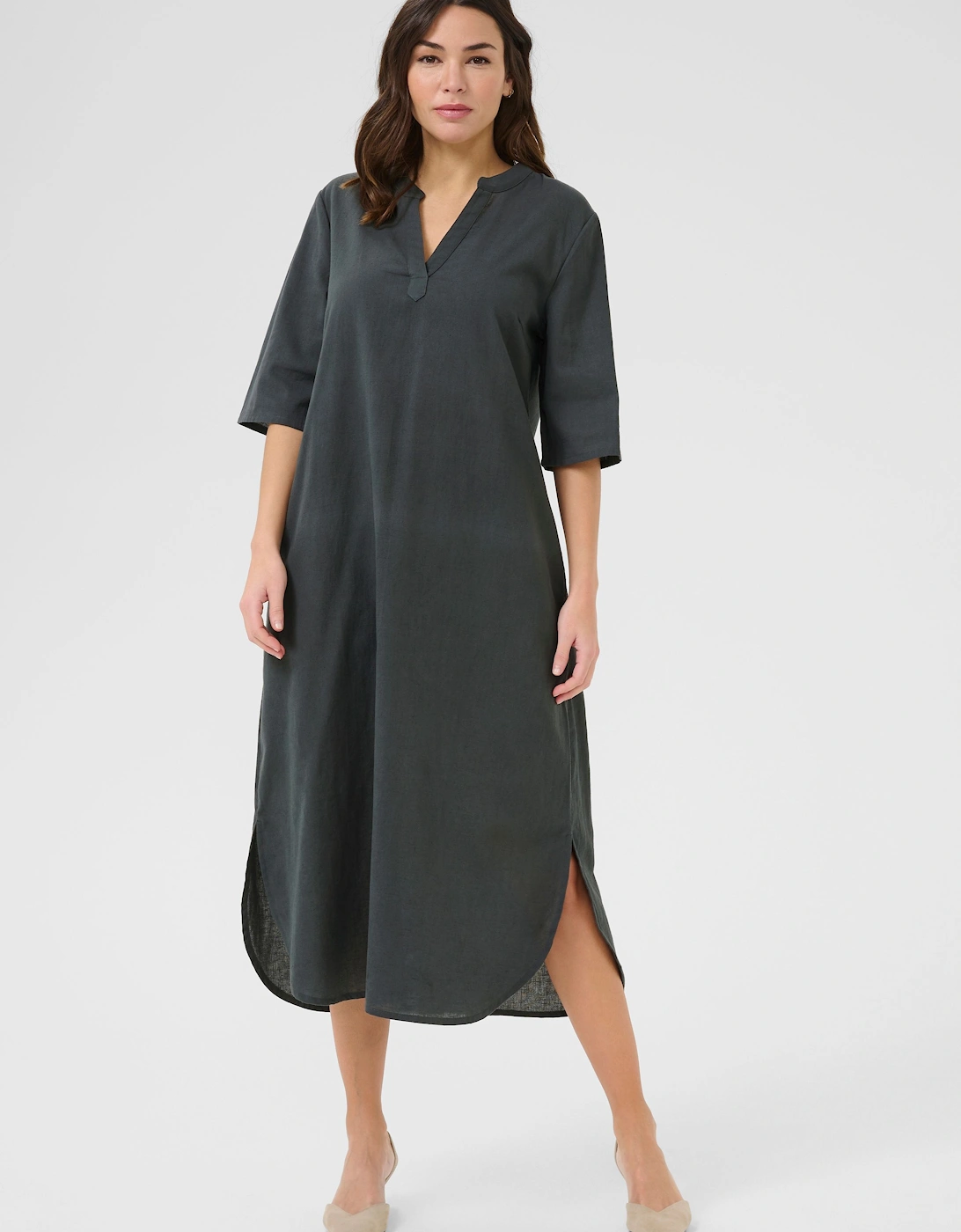 Kaisey Half Sleeve Midi Dress Plain, 2 of 1