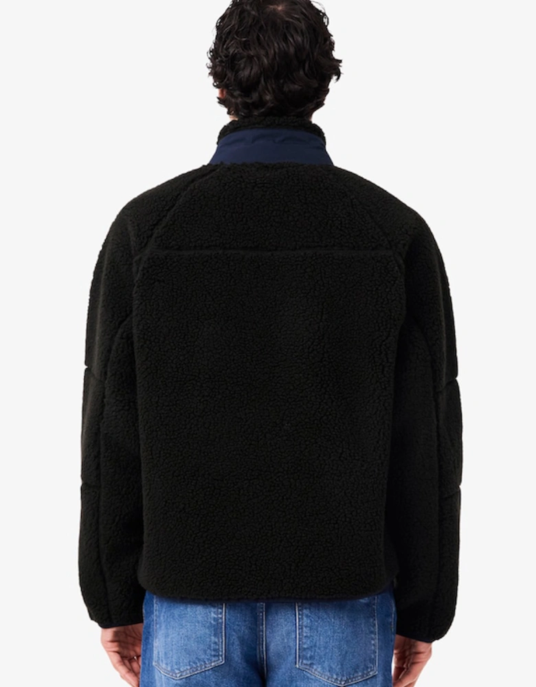 Colour-Block Sherpa Fleece Jacket