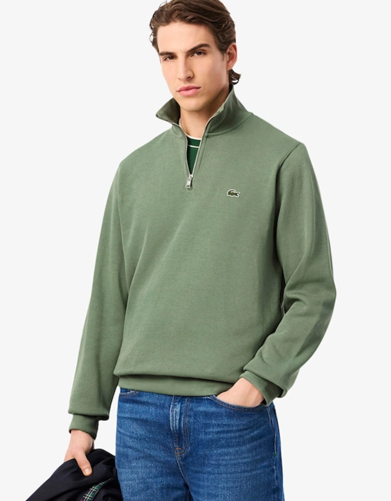 Men's Zip-Up High Neck Interlock Sweatshirt