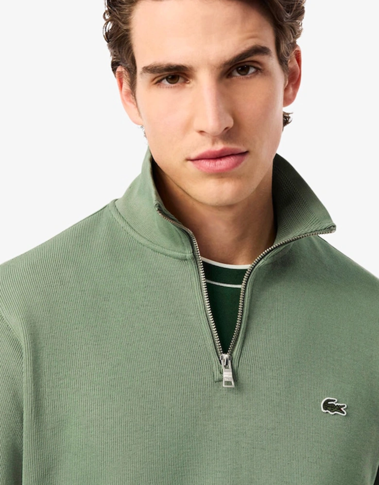 Men's Zip-Up High Neck Interlock Sweatshirt