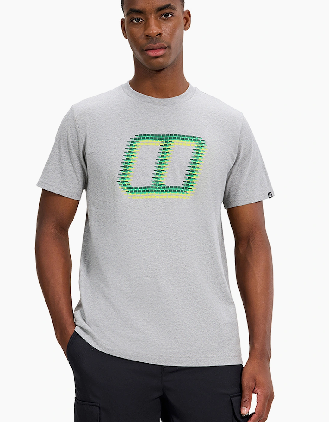 Berghaus Men's Grey Glitched Blocks T-Shirt - Size 44