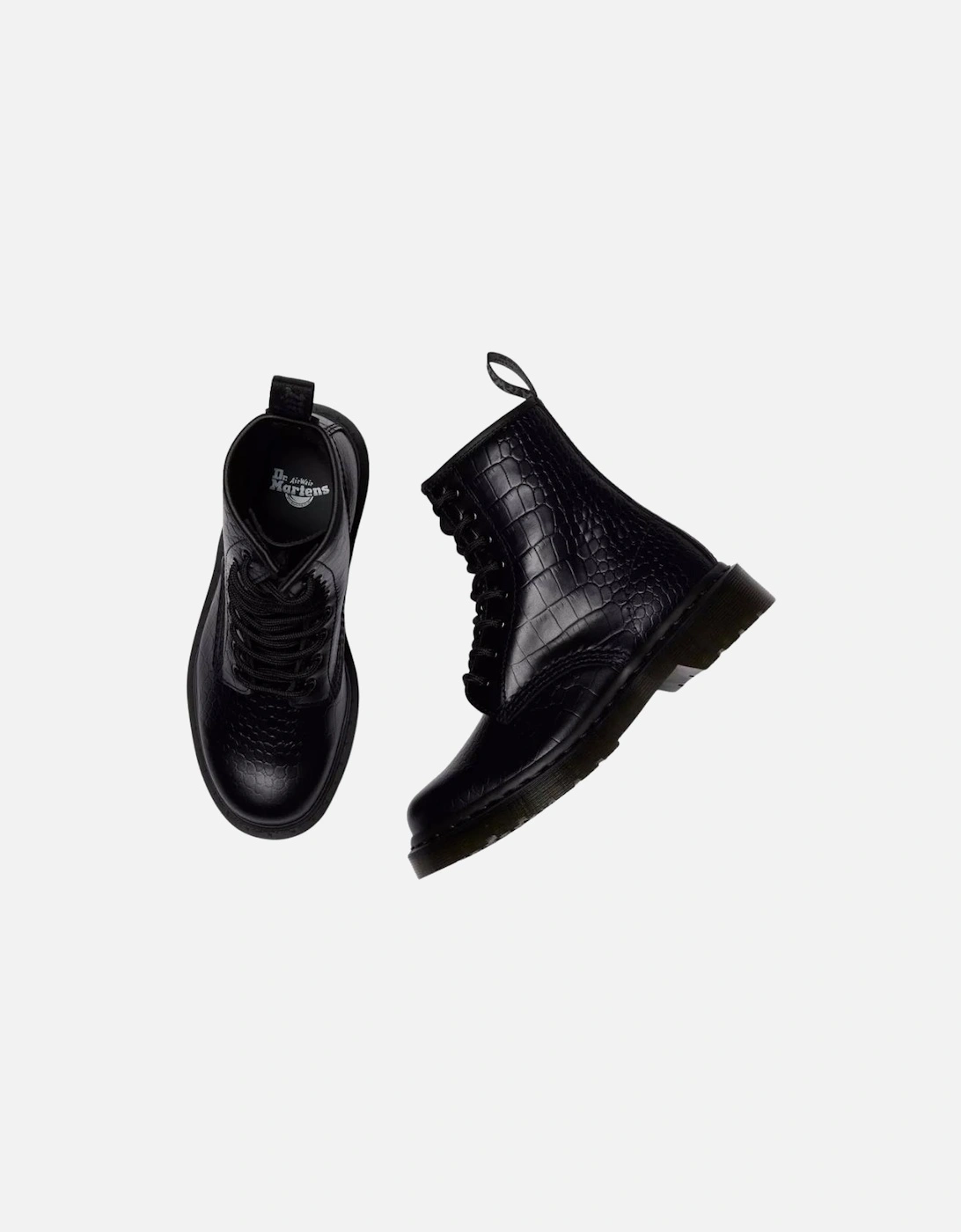 1460 Croco 8 Eye Boot - Black