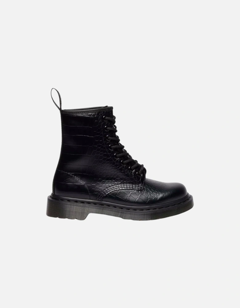 1460 Croco 8 Eye Boot - Black