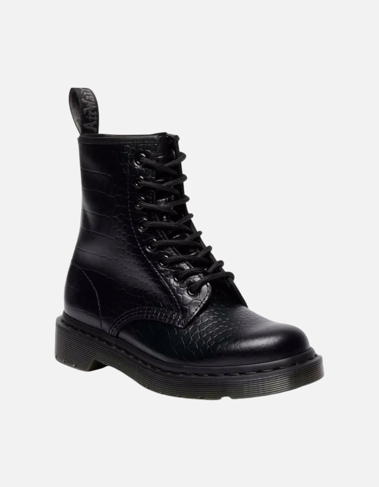 1460 Croco 8 Eye Boot - Black