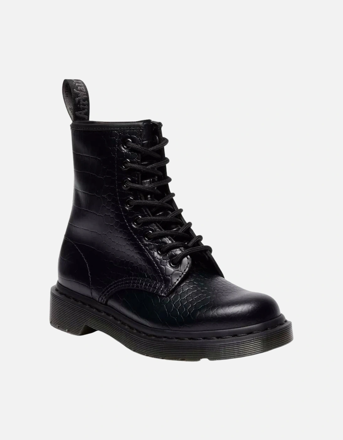 1460 Croco 8 Eye Boot - Black
