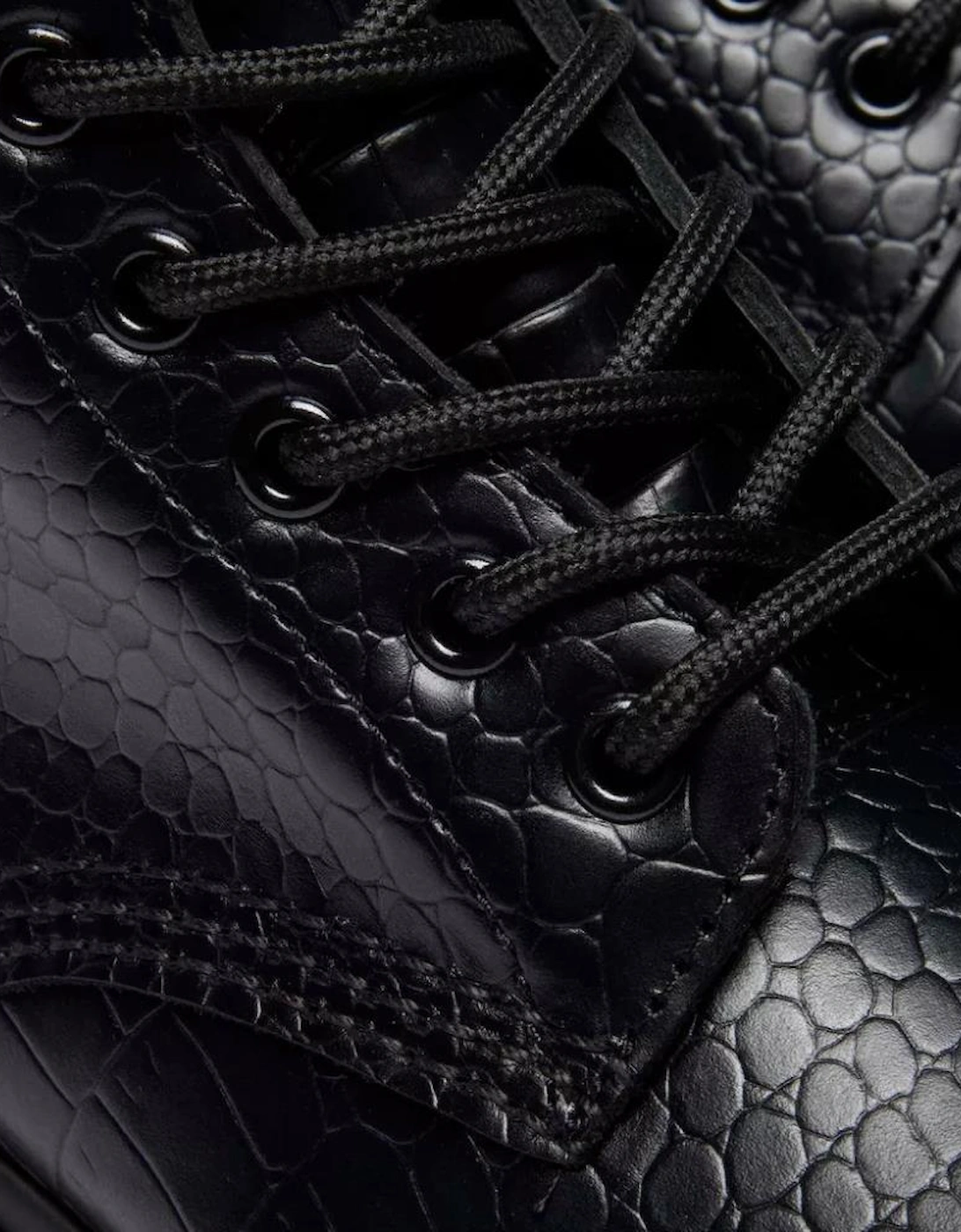 1460 Croco 8 Eye Boot - Black