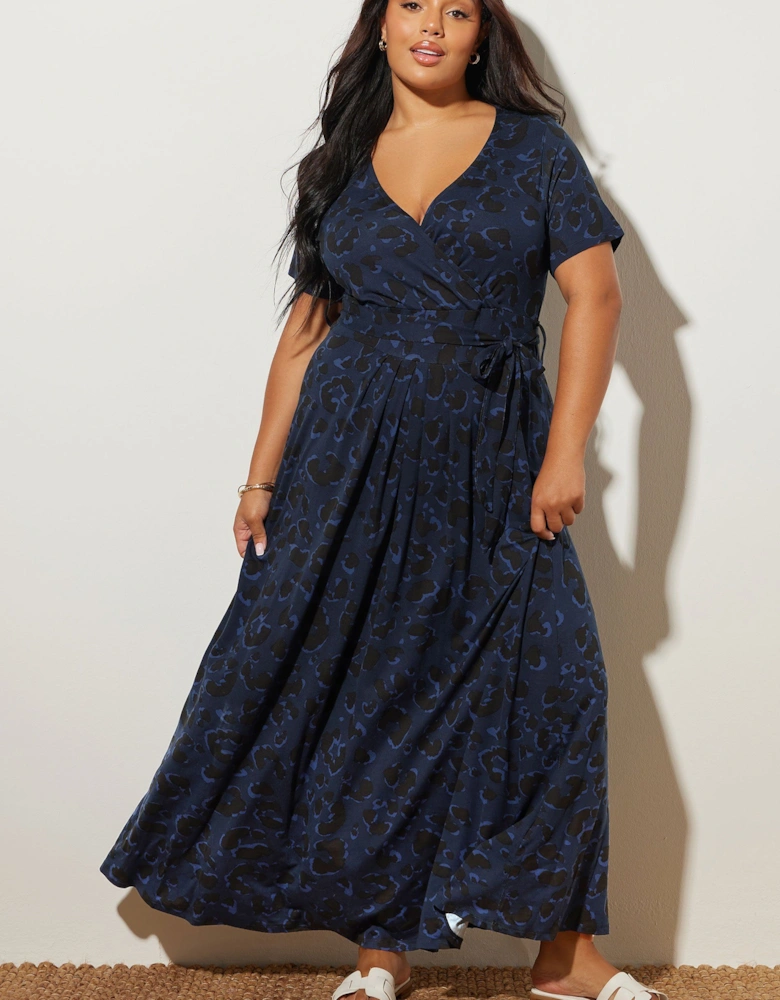 Leopard Maxi Wrap Dress