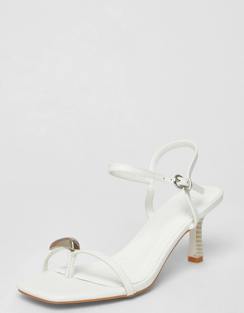 White Toe Thong Stiletto Heels
