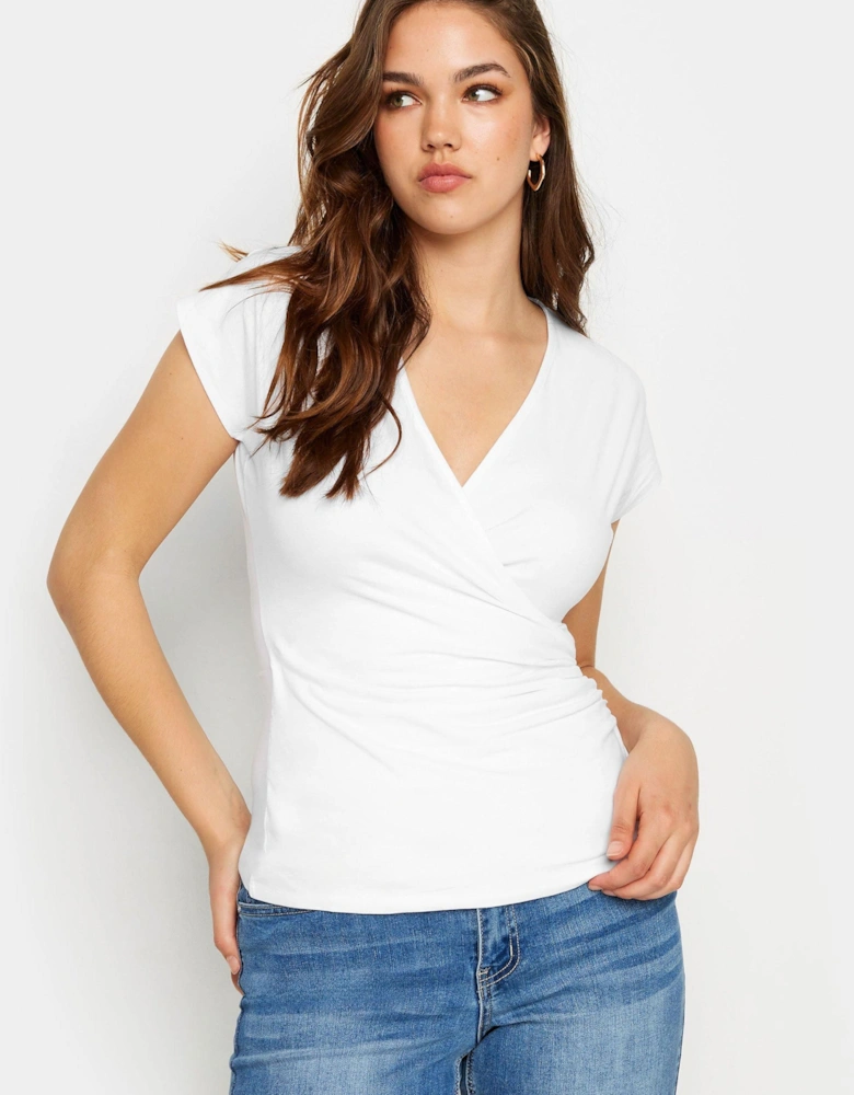 Tall Short Sleeve Wrap Top