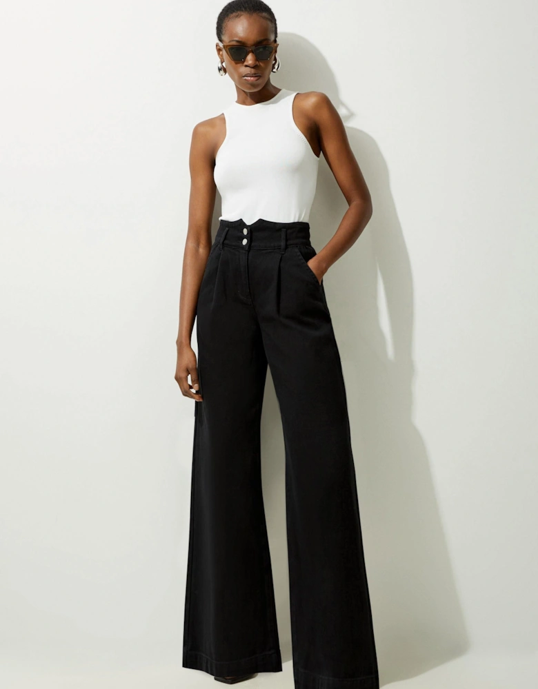 Denim Wide Leg Trousers