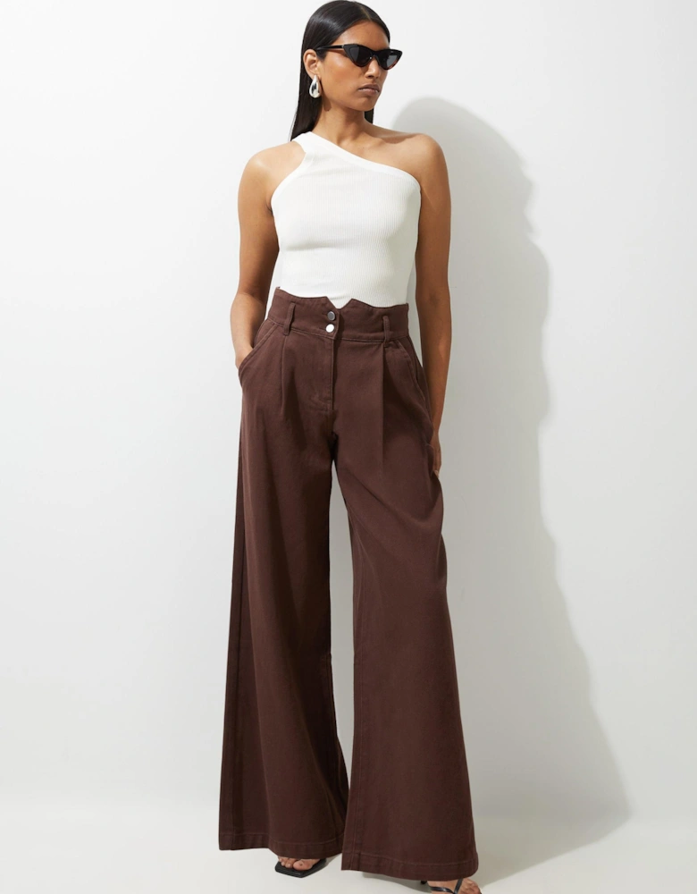 Denim Wide Leg Trousers