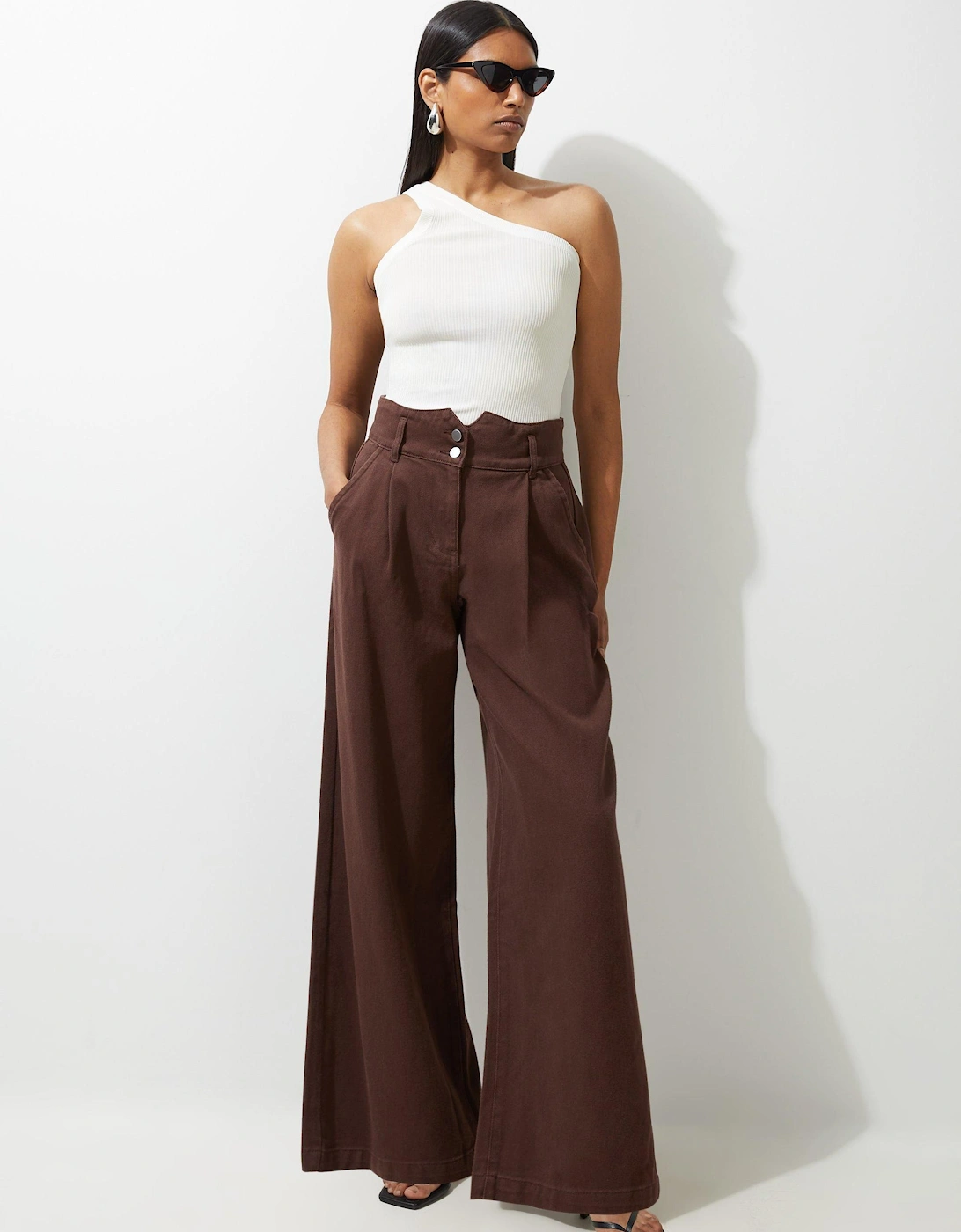 Denim Wide Leg Trousers, 2 of 1