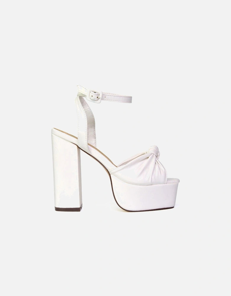 'Lillian' Peep Toe Strappy Chunky Block High Heel Platform Shoes
