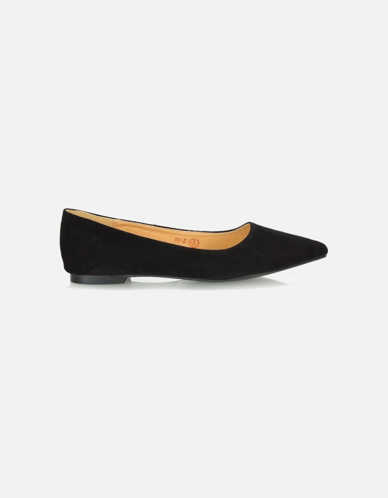 'Alessia' Flat Pointed Toe Low Heel Slip on Bridal Ballerina Pump Shoes