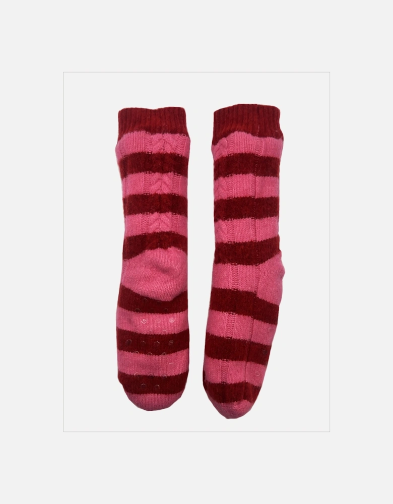 Snug Cosy Sock In Pink Stripe