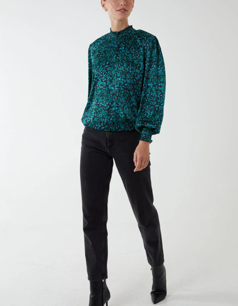 Shirred Balloon Elasticated Hem Top