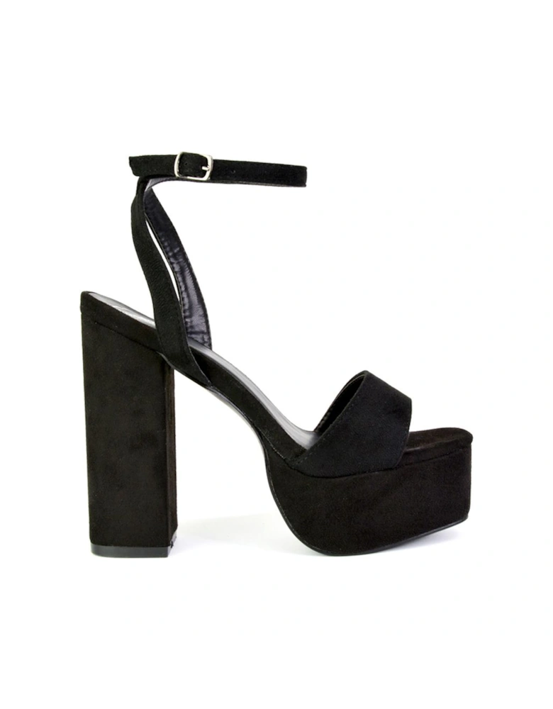 'Jayce' Strappy Chunky Block High Heel Platform Shoes With Square Toe