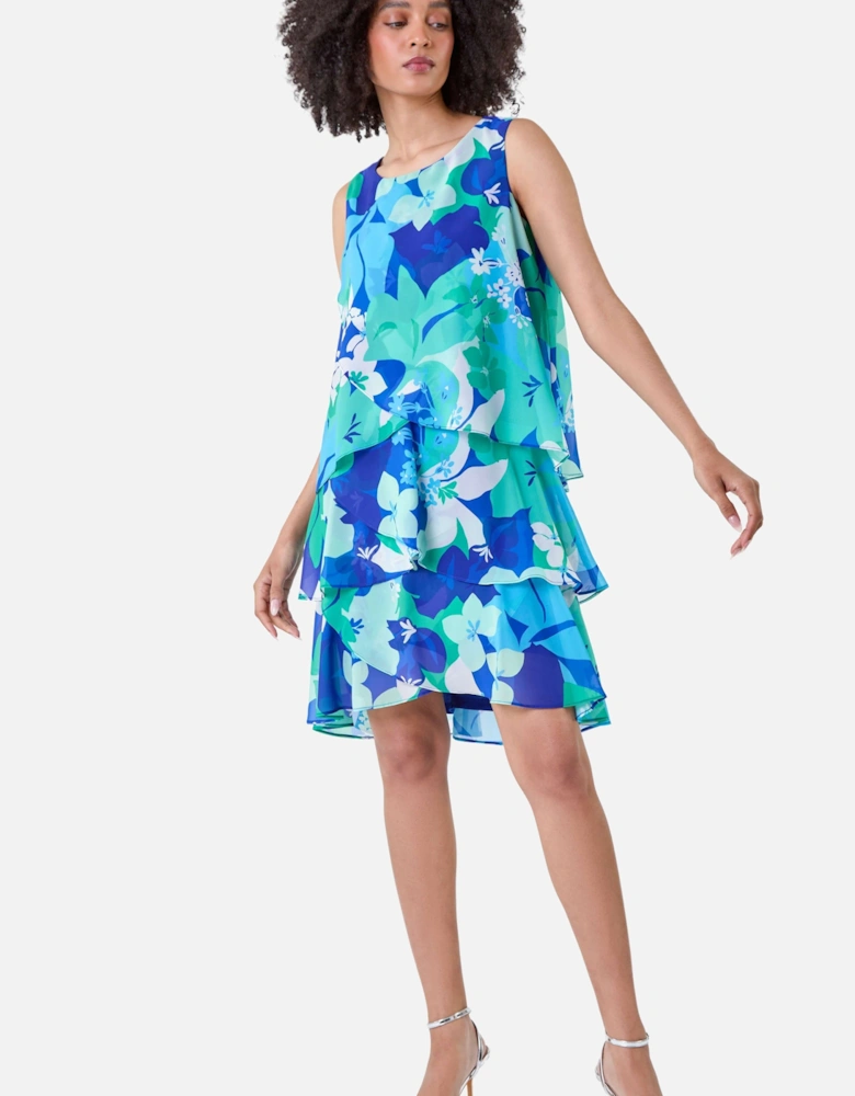 Floral Print Tiered Layer Dress