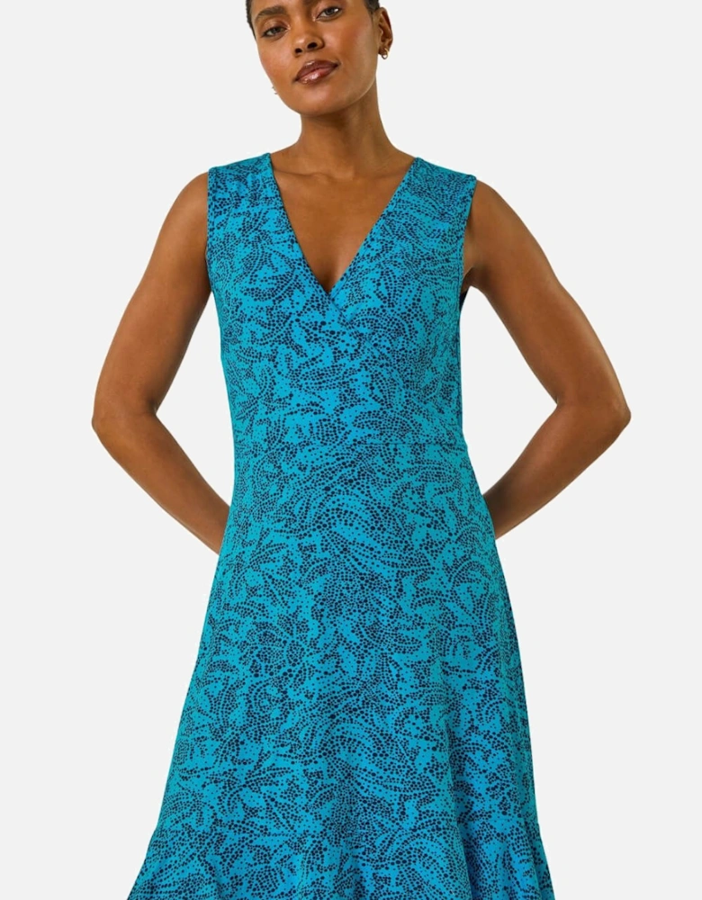 Spot Print Wrap Dress