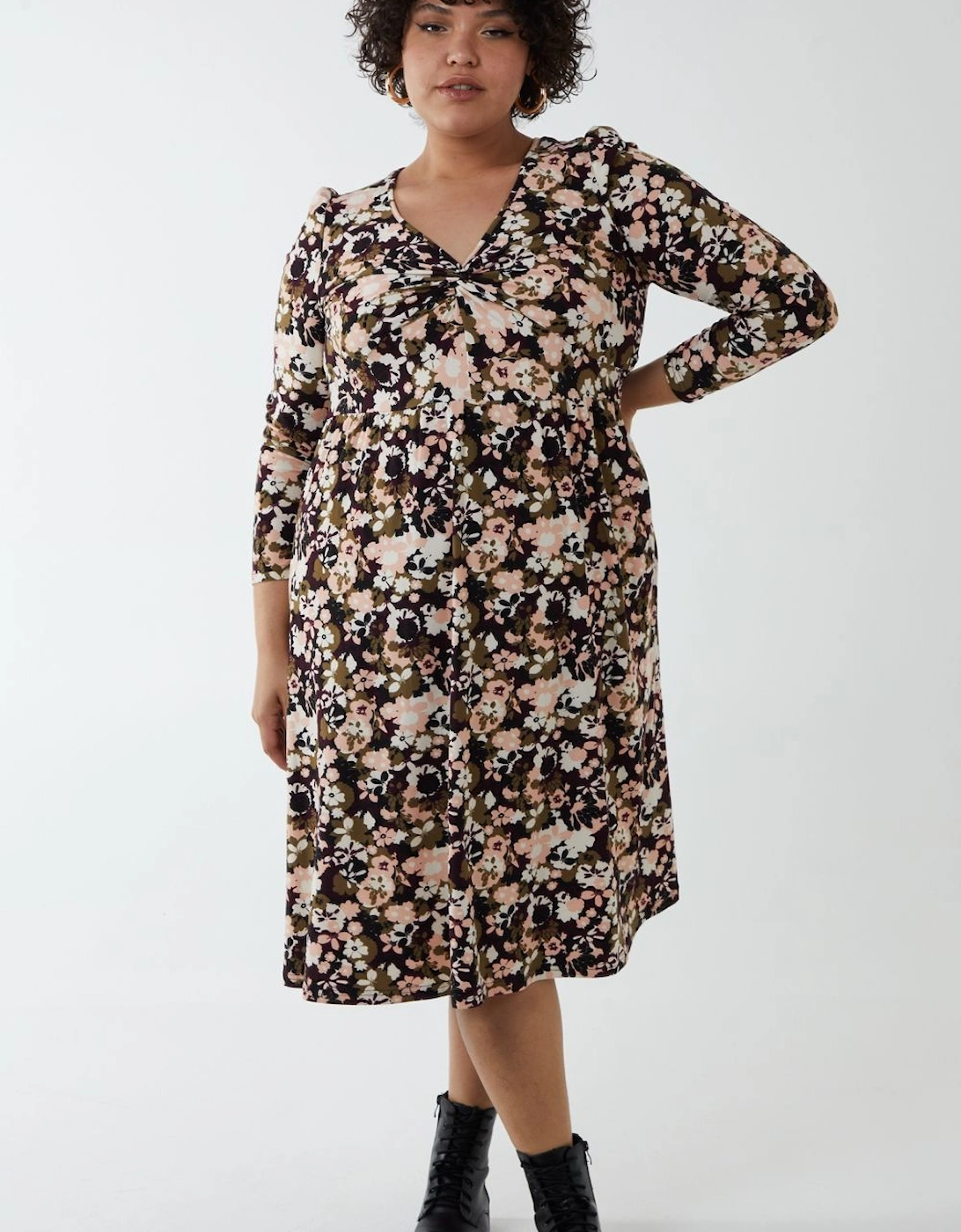 Curve Twist Front Midi Dress, 2 of 1